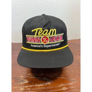 Vintage Team Winn-Dixie Baseball Cap Snapback Black & Yellow X3